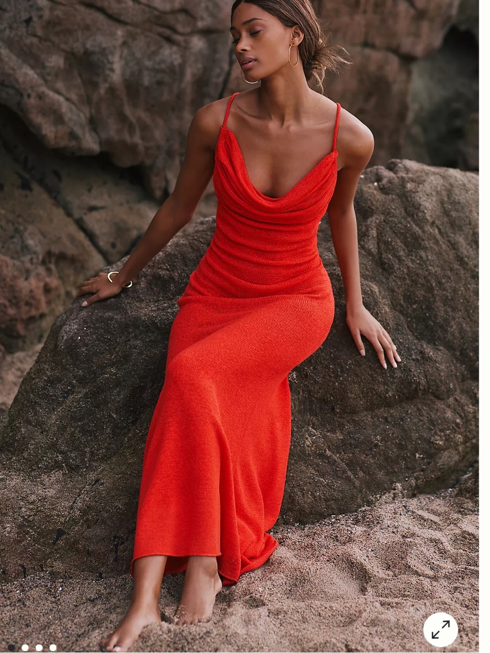 NWT Anthropologie size XL red knit maxi  dress